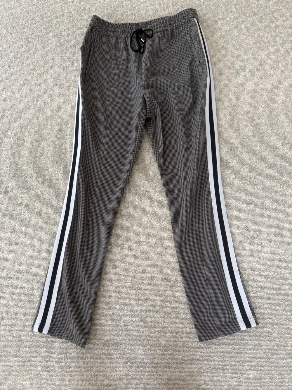 Rebecca Minkoff Gray Joggers with Black and White Side Stripes